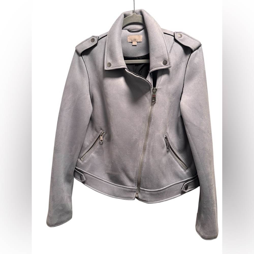 LOFT Faux Suede Moto Jacket –